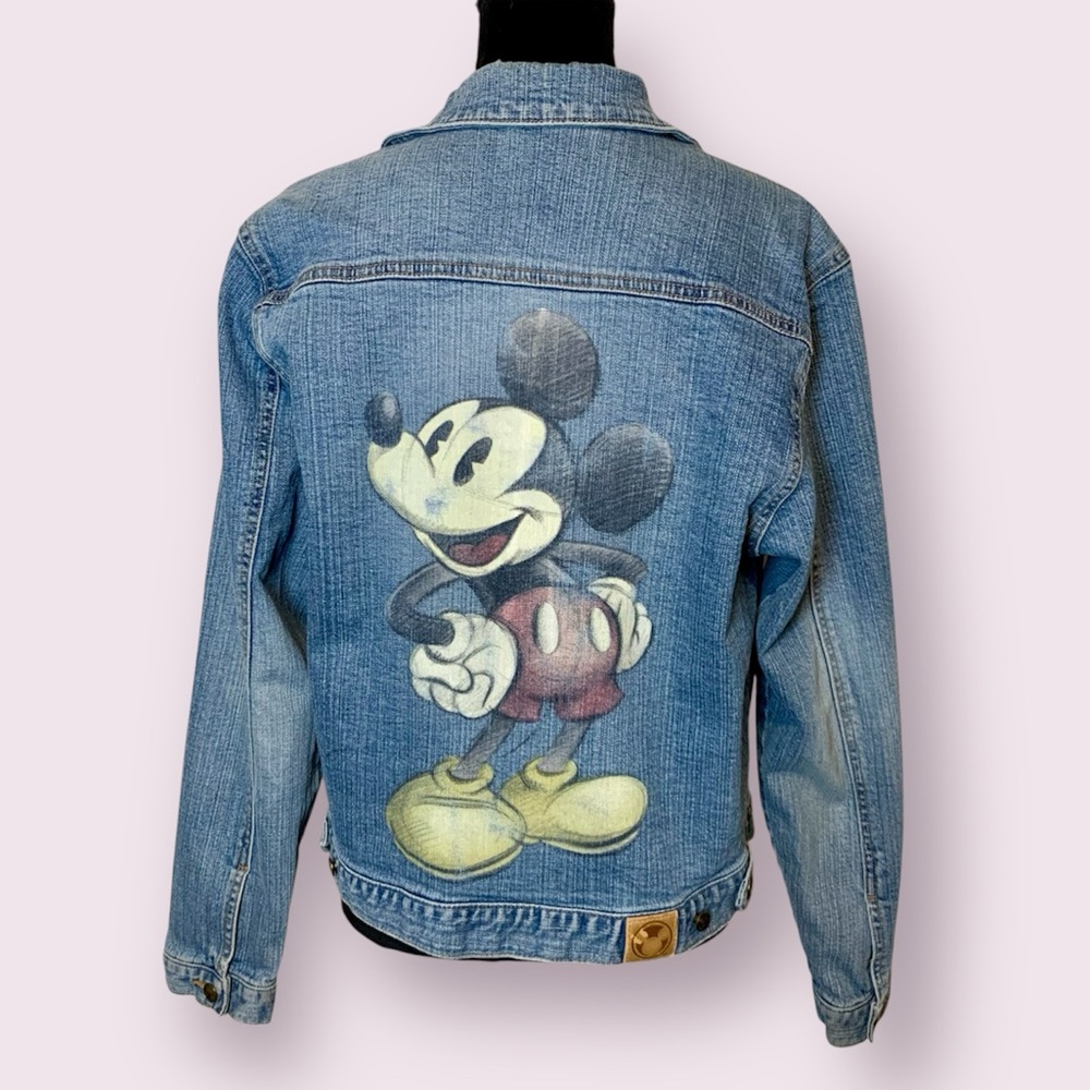 Vintage 90’s Y2K Disney Store Mickey Mouse Denim Jean Jacket Blue Size Medium
